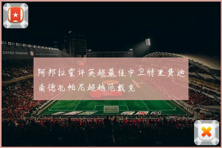 阿邦拉霍评英超最佳中卫特里费迪南德孔帕尼超越范戴克